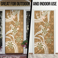 Hawaii Pupuala Plumeria Light Brown Door Cover Polynesian Pattern LT01 - Polynesian Pride