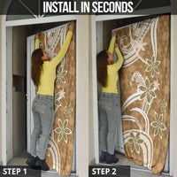 Hawaii Pupuala Plumeria Light Brown Door Cover Polynesian Pattern LT01 - Polynesian Pride