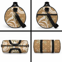 Hawaii Pupuala Plumeria Light Brown Duffle Bag Polynesian Pattern LT01 - Polynesian Pride