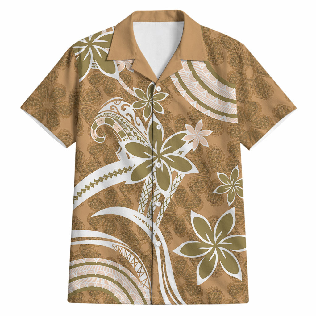 Hawaii Pupuala Plumeria Light Brown Hawaiian Shirt Polynesian Pattern LT01 Light Brown - Polynesian Pride