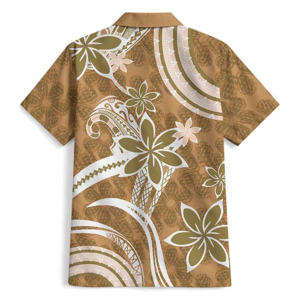 Hawaii Pupuala Plumeria Light Brown Hawaiian Shirt Polynesian Pattern LT01 - Polynesian Pride