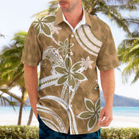 Hawaii Pupuala Plumeria Light Brown Hawaiian Shirt Polynesian Pattern LT01 - Polynesian Pride