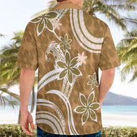 Hawaii Pupuala Plumeria Light Brown Hawaiian Shirt Polynesian Pattern LT01 - Polynesian Pride