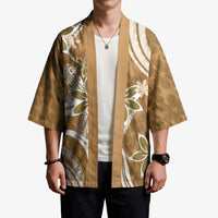 Hawaii Pupuala Plumeria Light Brown Kimono Polynesian Pattern LT01 - Polynesian Pride