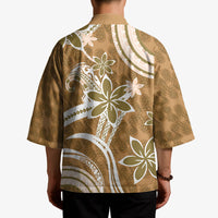 Hawaii Pupuala Plumeria Light Brown Kimono Polynesian Pattern LT01 - Polynesian Pride