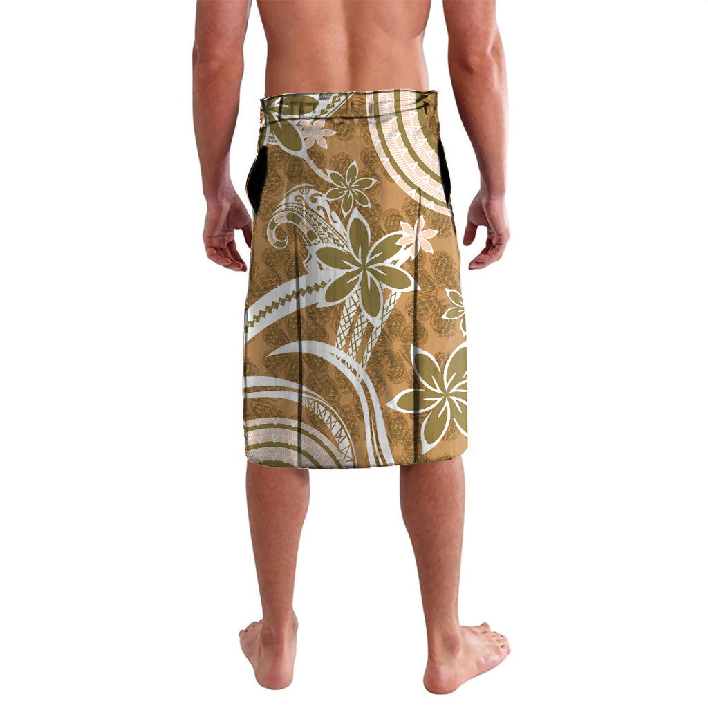 Hawaii Pupuala Plumeria Light Brown Lavalava Polynesian Pattern LT01 - Polynesian Pride