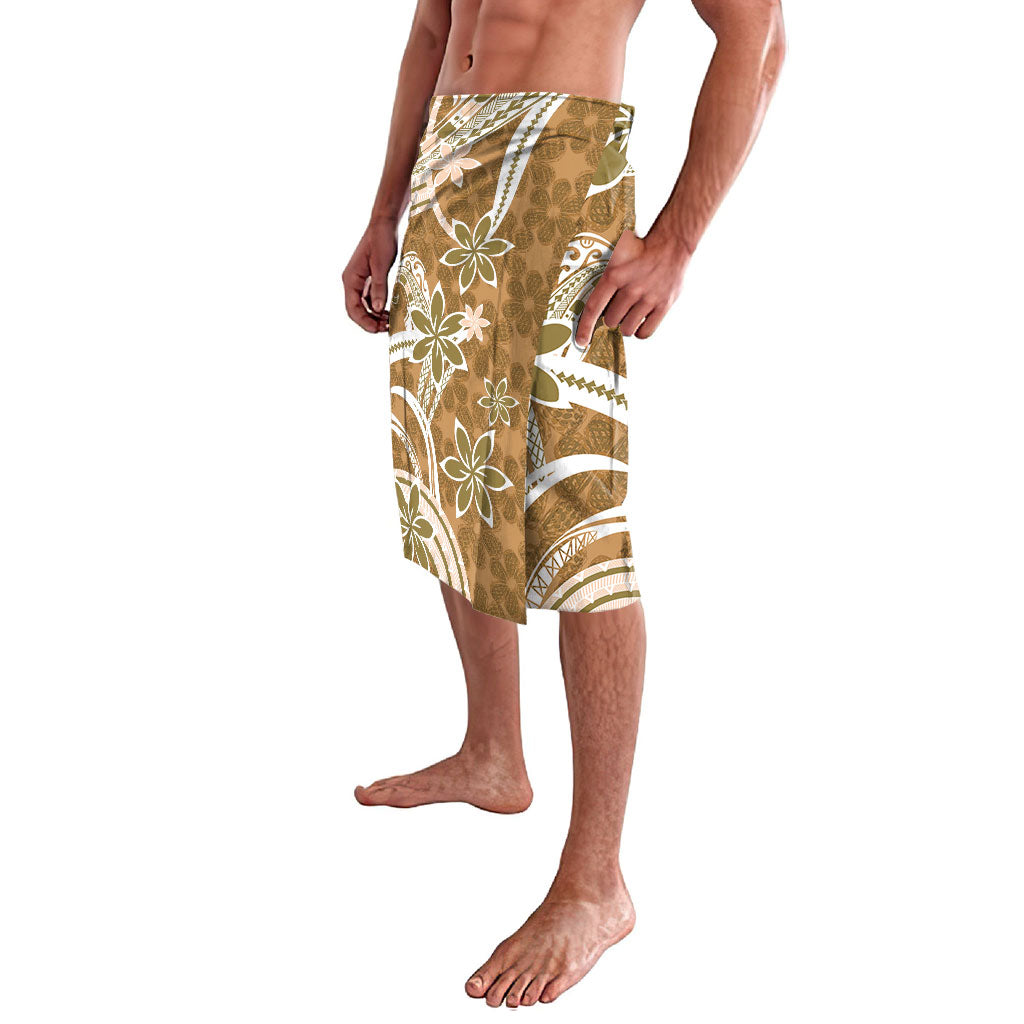 Hawaii Pupuala Plumeria Light Brown Lavalava Polynesian Pattern LT01 - Polynesian Pride