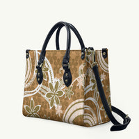 Hawaii Pupuala Plumeria Light Brown Leather Bag Polynesian Pattern LT01 Light Brown - Polynesian Pride
