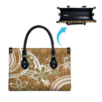 Hawaii Pupuala Plumeria Light Brown Leather Bag Polynesian Pattern LT01 - Polynesian Pride