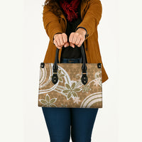 Hawaii Pupuala Plumeria Light Brown Leather Bag Polynesian Pattern LT01 - Polynesian Pride