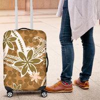 Hawaii Pupuala Plumeria Light Brown Luggage Cover Polynesian Pattern LT01 Light Brown - Polynesian Pride