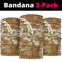 Hawaii Pupuala Plumeria Light Brown Neck Gaiter Polynesian Pattern LT01 package One Size: 25*50cm Light Brown - Polynesian Pride