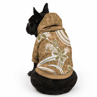 Hawaii Pupuala Plumeria Light Brown Pet Hoodie Polynesian Pattern LT01 - Polynesian Pride