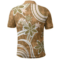 Hawaii Pupuala Plumeria Light Brown Polo Shirt Polynesian Pattern LT01 - Polynesian Pride