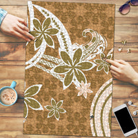 Hawaii Pupuala Plumeria Light Brown Puzzle Polynesian Pattern LT01 Light Brown - Polynesian Pride