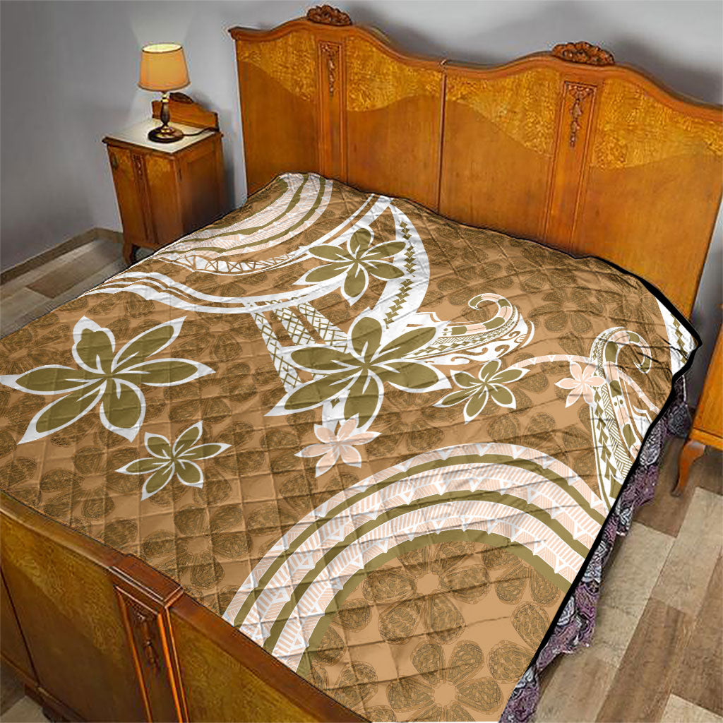 Hawaii Pupuala Plumeria Light Brown Quilt Polynesian Pattern LT01 - Polynesian Pride