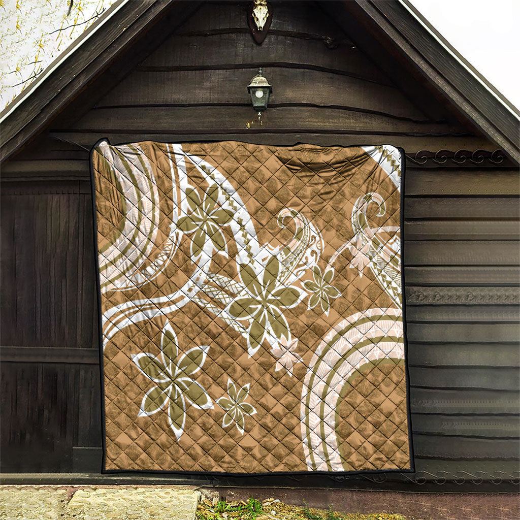 Hawaii Pupuala Plumeria Light Brown Quilt Polynesian Pattern LT01 - Polynesian Pride