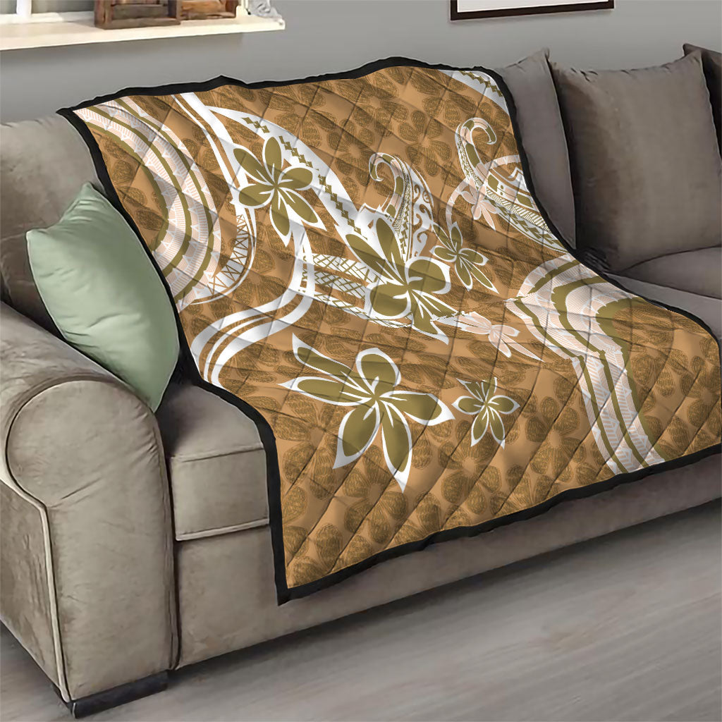 Hawaii Pupuala Plumeria Light Brown Quilt Polynesian Pattern LT01 - Polynesian Pride