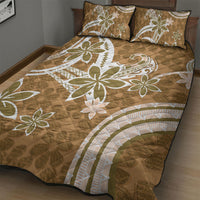 Hawaii Pupuala Plumeria Light Brown Quilt Bed Set Polynesian Pattern LT01 - Polynesian Pride