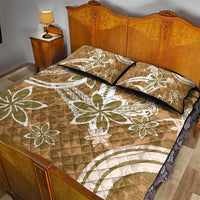 Hawaii Pupuala Plumeria Light Brown Quilt Bed Set Polynesian Pattern LT01 - Polynesian Pride