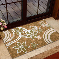 Hawaii Pupuala Plumeria Light Brown Rubber Doormat Polynesian Pattern LT01 - Polynesian Pride
