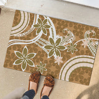 Hawaii Pupuala Plumeria Light Brown Rubber Doormat Polynesian Pattern LT01 - Polynesian Pride