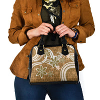 Hawaii Pupuala Plumeria Light Brown Shoulder Handbag Polynesian Pattern LT01 - Polynesian Pride