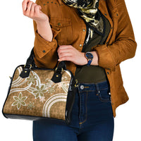Hawaii Pupuala Plumeria Light Brown Shoulder Handbag Polynesian Pattern LT01 - Polynesian Pride