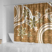 Hawaii Pupuala Plumeria Light Brown Shower Curtain Polynesian Pattern LT01 - Polynesian Pride