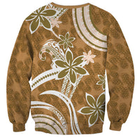 Hawaii Pupuala Plumeria Light Brown Sweatshirt Polynesian Pattern LT01 - Polynesian Pride