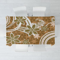 Hawaii Pupuala Plumeria Light Brown Tablecloth Polynesian Pattern LT01 Light Brown - Polynesian Pride