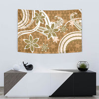Hawaii Pupuala Plumeria Light Brown Tapestry Polynesian Pattern LT01 - Polynesian Pride
