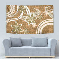 Hawaii Pupuala Plumeria Light Brown Tapestry Polynesian Pattern LT01 - Polynesian Pride