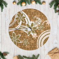 Hawaii Pupuala Plumeria Light Brown Tree Skirt Polynesian Pattern LT01 Casual Light Brown - Polynesian Pride
