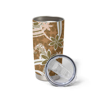 Hawaii Pupuala Plumeria Light Brown Tumbler Cup Polynesian Pattern LT01 - Polynesian Pride
