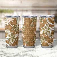 Hawaii Pupuala Plumeria Light Brown Tumbler Cup Polynesian Pattern LT01 - Polynesian Pride
