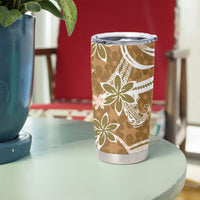 Hawaii Pupuala Plumeria Light Brown Tumbler Cup Polynesian Pattern LT01 - Polynesian Pride