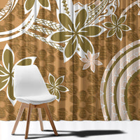 Hawaii Pupuala Plumeria Light Brown Window Curtain Polynesian Pattern LT01 - Polynesian Pride