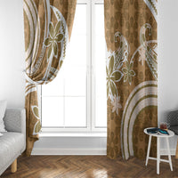 Hawaii Pupuala Plumeria Light Brown Window Curtain Polynesian Pattern LT01 - Polynesian Pride