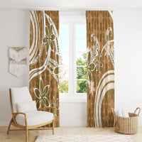 Hawaii Pupuala Plumeria Light Brown Window Curtain Polynesian Pattern LT01 - Polynesian Pride