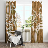 Hawaii Pupuala Plumeria Light Brown Window Curtain Polynesian Pattern LT01 - Polynesian Pride
