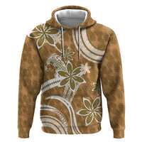 Hawaii Pupuala Plumeria Light Brown Zip Hoodie Polynesian Pattern LT01 Pullover Hoodie Light Brown - Polynesian Pride