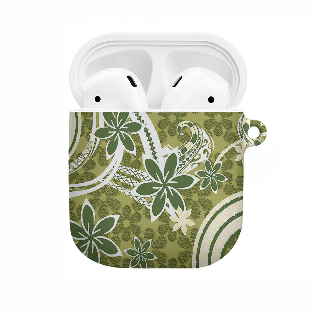 Hawaii Pupuala Plumeria Olive Green AirPods Case Polynesian Pattern LT01 Olive Green - Polynesian Pride