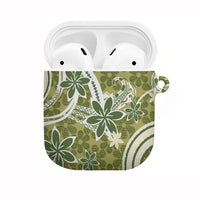 Hawaii Pupuala Plumeria Olive Green AirPods Case Polynesian Pattern LT01 Olive Green - Polynesian Pride