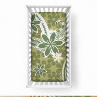 Hawaii Pupuala Plumeria Olive Green Baby Bed Cover Polynesian Pattern LT01 28 × 52 in Olive Green - Polynesian Pride