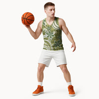 Hawaii Pupuala Plumeria Olive Green Basketball Jersey Polynesian Pattern LT01 - Polynesian Pride