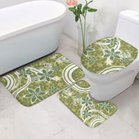 Hawaii Pupuala Plumeria Olive Green Bathroom Set Polynesian Pattern LT01 - Polynesian Pride