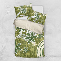 Hawaii Pupuala Plumeria Olive Green Bedding Set Polynesian Pattern LT01 US Twin 172cm x 218cm Olive Green - Polynesian Pride