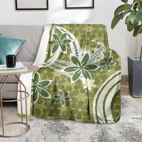 Hawaii Pupuala Plumeria Olive Green Blanket Polynesian Pattern LT01 - Polynesian Pride