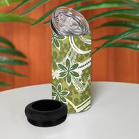 Hawaii Pupuala Plumeria Olive Green 4 in 1 Can Cooler Tumbler Polynesian Pattern LT01 - Polynesian Pride